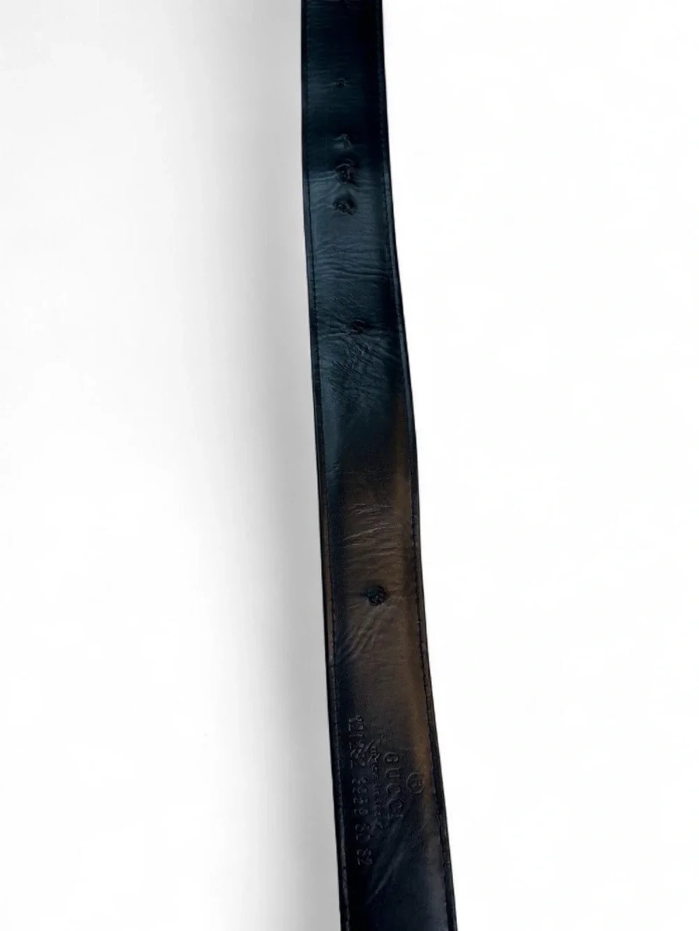 Black Leather Designer Logo Belt